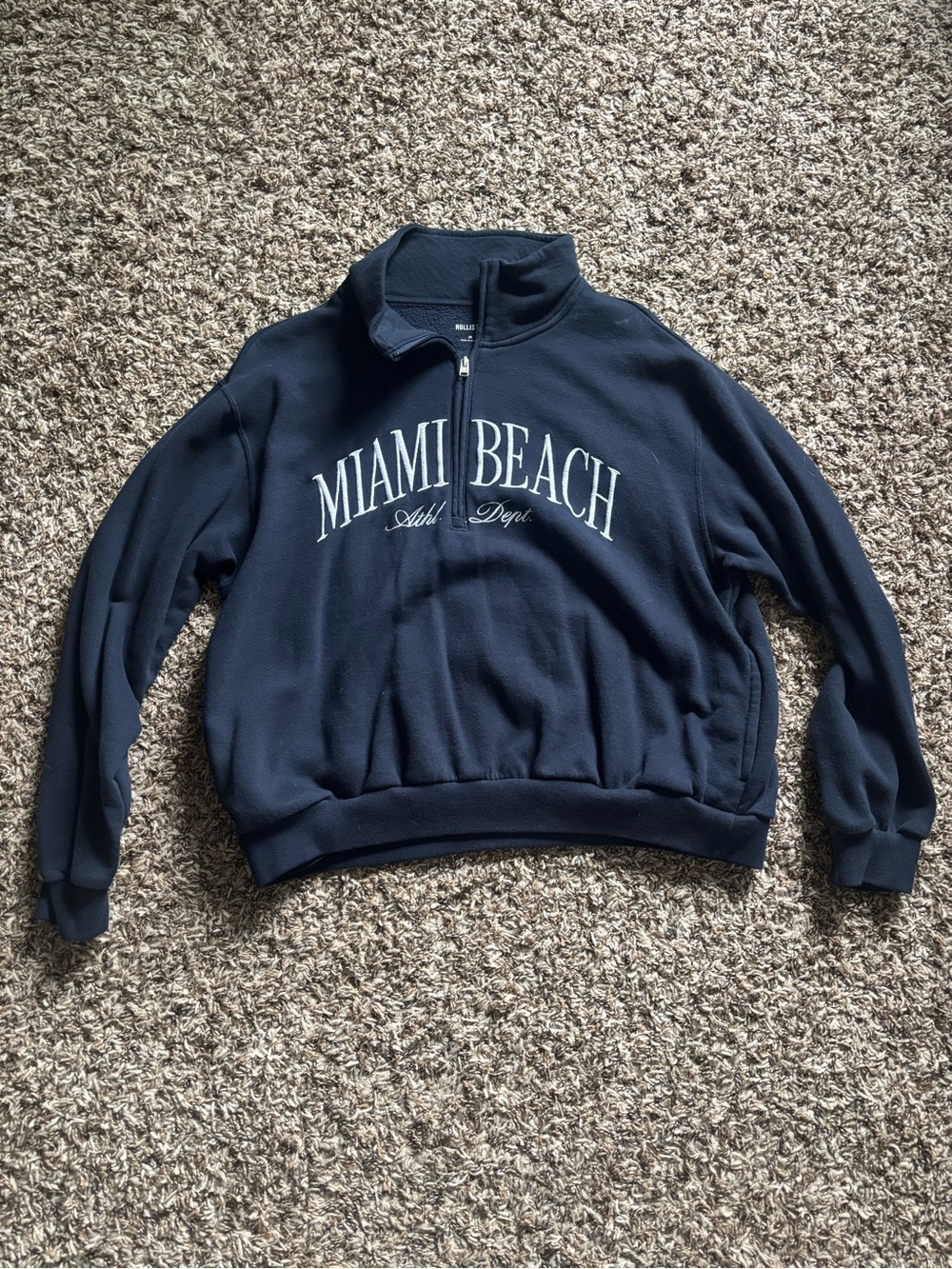 Navy Hollister Half-Zip Pullover Sweater